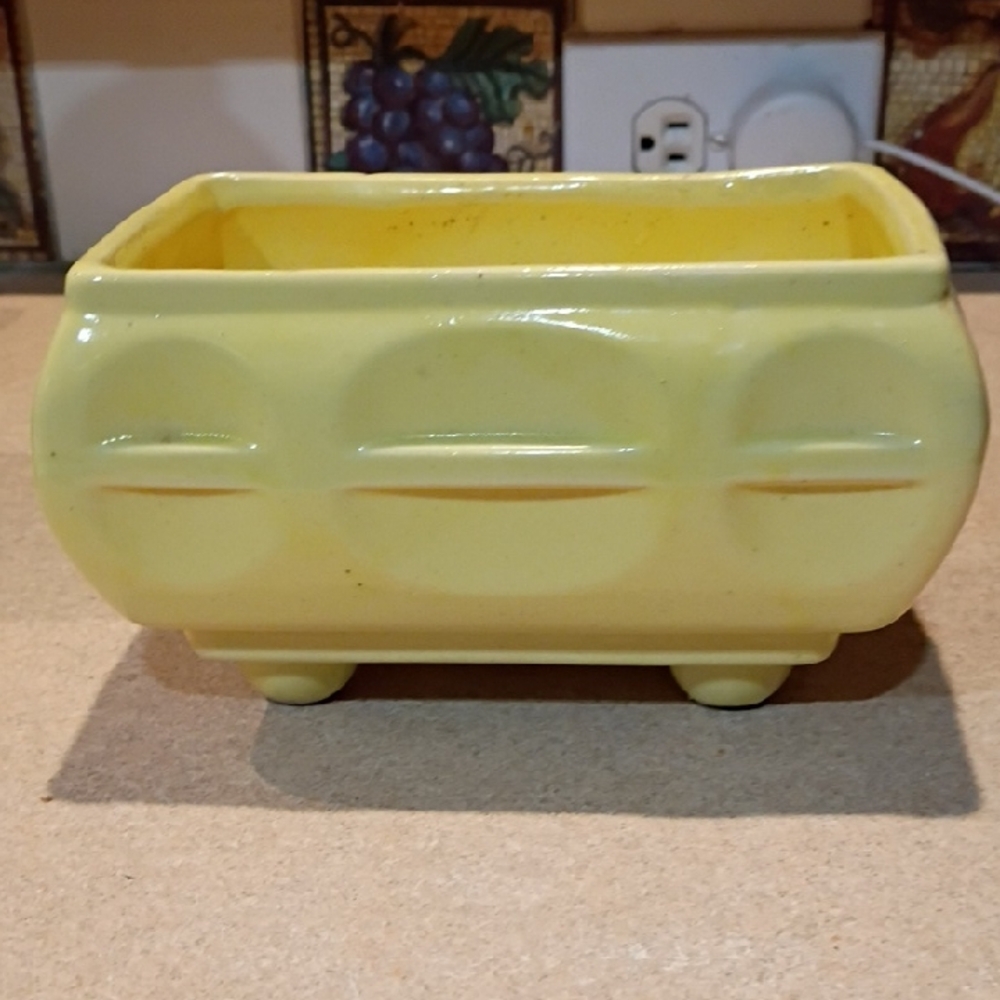 Vintage Yellow Cookson Ceramic Planter
